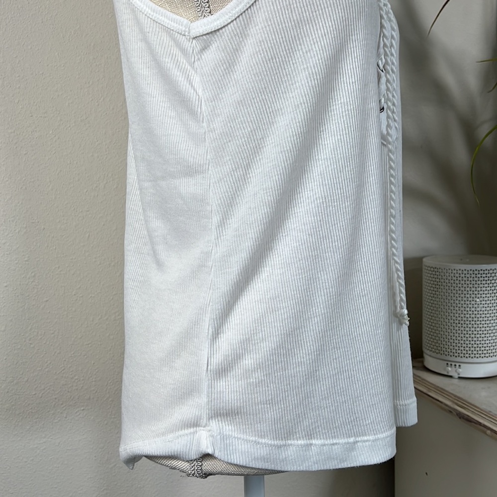 Ocean Drive M White Ribbed Tank - Picture 8 of 13